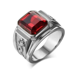 chevalière dragon viking acier