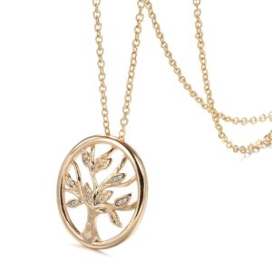 collier arbre de vie couleur or