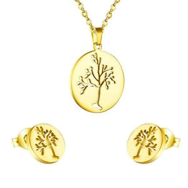 collier boucles d'oreilles viking arbre de vie - parure enchantée