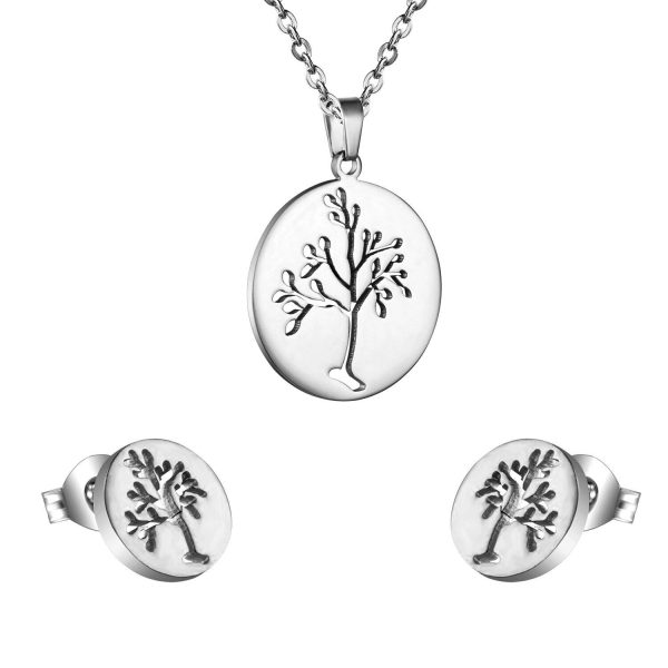 collier boucles d'oreilles viking arbre de vie - parure magique