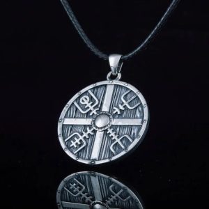 collier bouclier viking argent