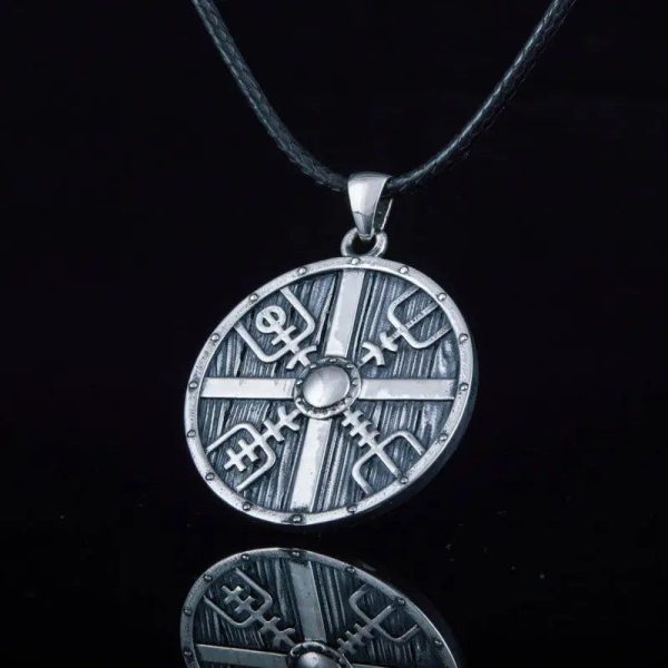 collier bouclier viking argent