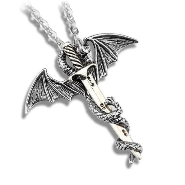 collier dragon garçon acier