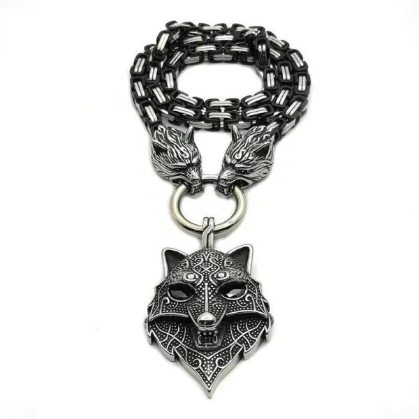 collier loup en argent
