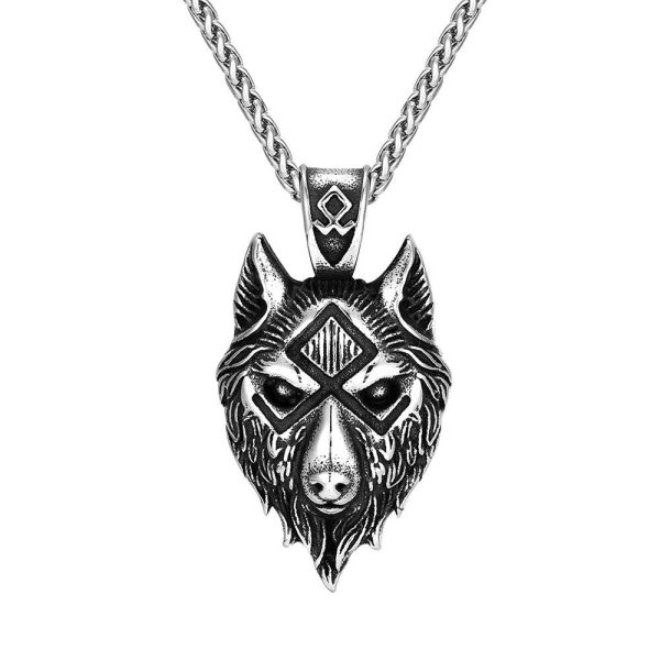 collier tête de loup fenrir - gardien de la mythologie nordique