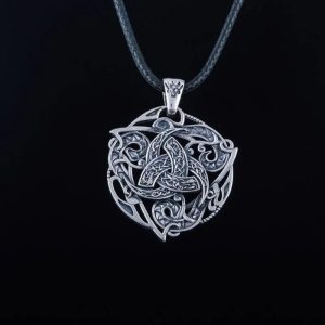 collier triple corne d'odin en argent massif