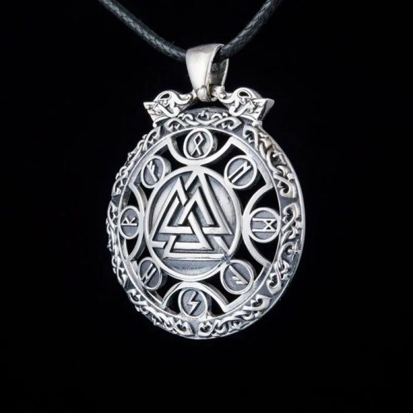 collier valknut argent massif