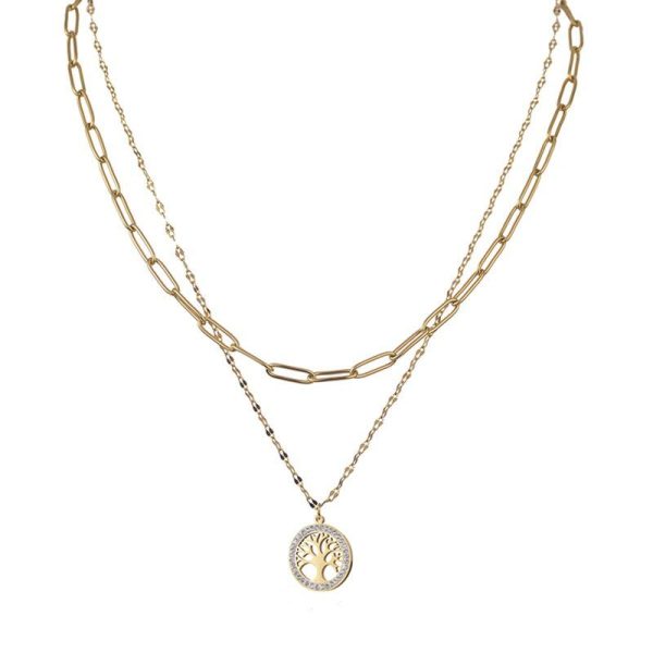 collier viking arbre de vie - feuilles de sagesse