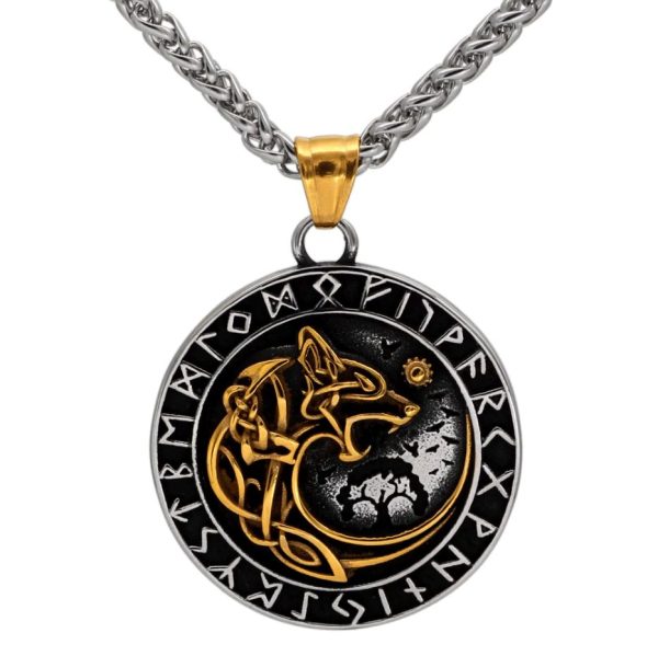 collier viking loup fenrir - esprit indomptable