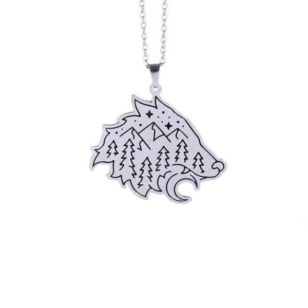 collier viking loup fenrir - nature sauvage
