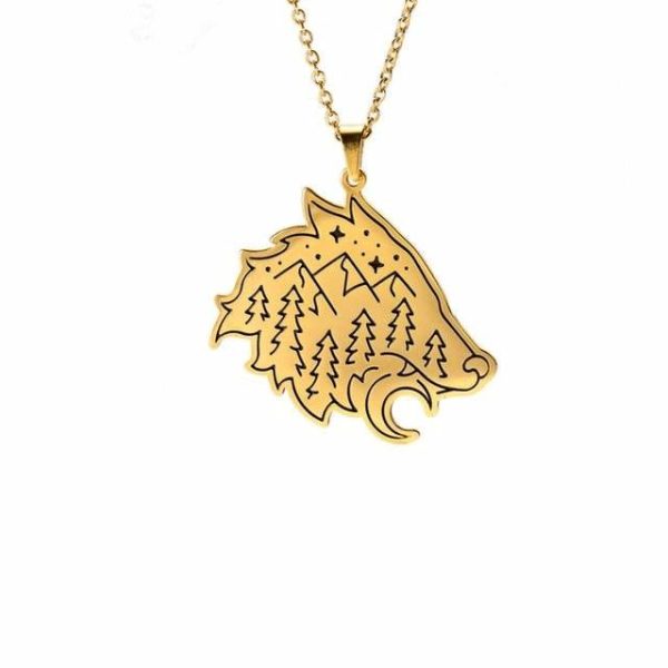 collier viking loup fenrir - ombre de la forêt