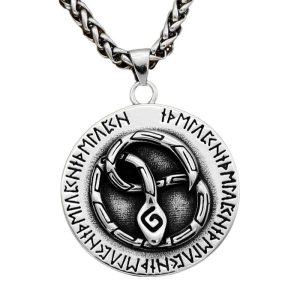 collier viking serpent et runes