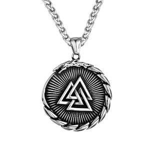 collier viking serpent et valknut - fusion des arcanes