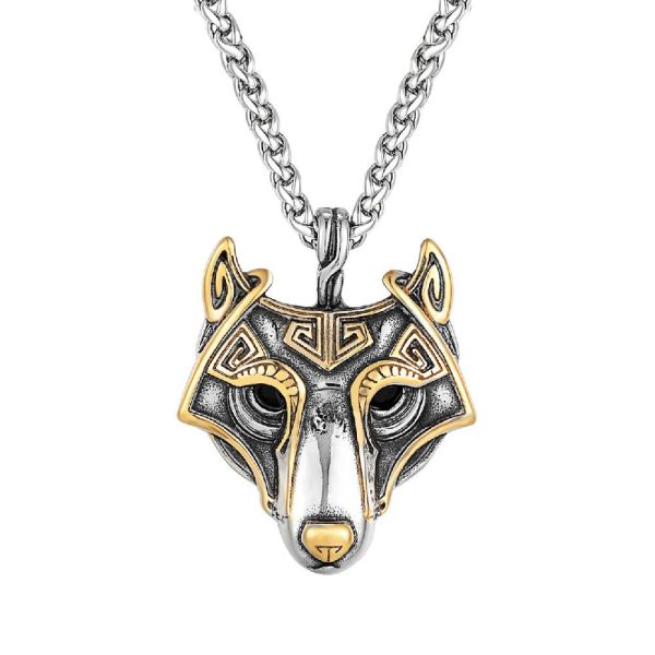 collier viking tête de fenrir