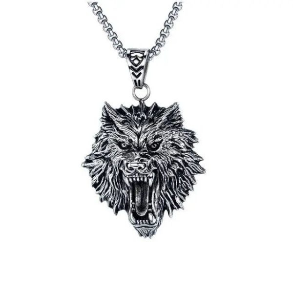 collier viking tête de loup Fenrir