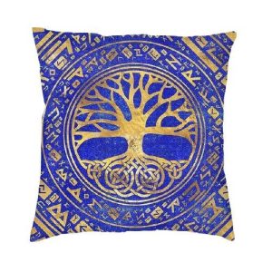 coussin viking yggdrasil céleste