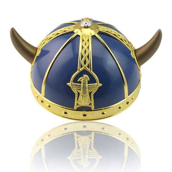 déguisement casque viking bleu