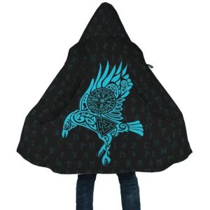 manteau viking corbeau hugin
