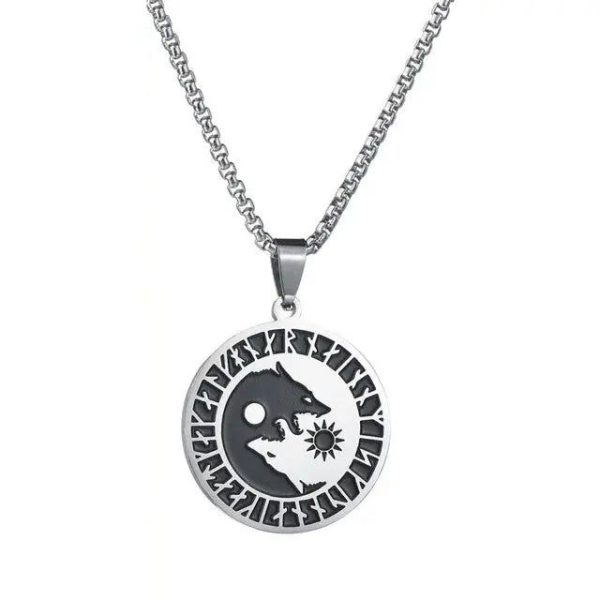pendentif loup sköll en argent