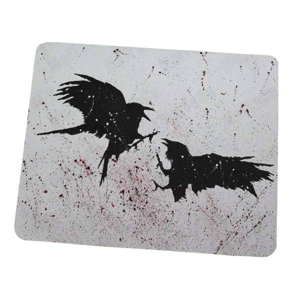 tapis de souris viking combat de corbeaux