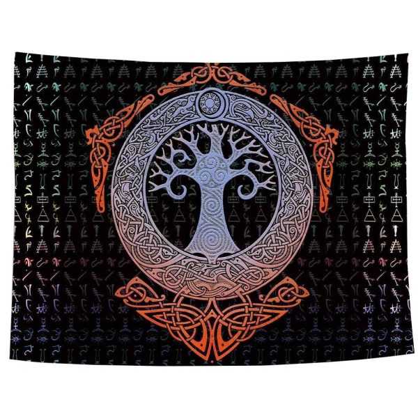 tapis mural viking arbre monde