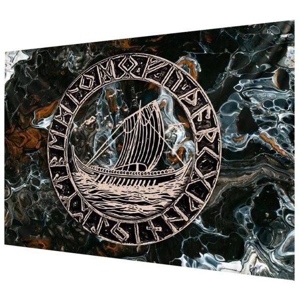 tapis mural viking bateau nordique