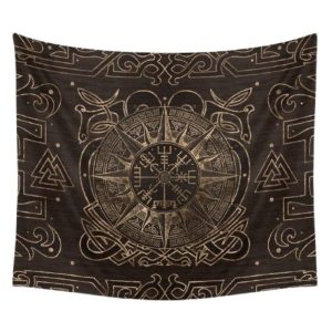 tapis mural viking boussole nordique