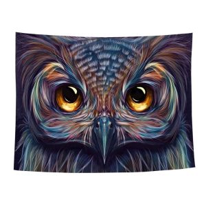 tapis mural viking chouette nordique