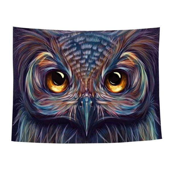 tapis mural viking chouette nordique