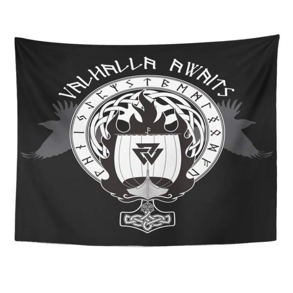 tapis mural viking direction valhalla