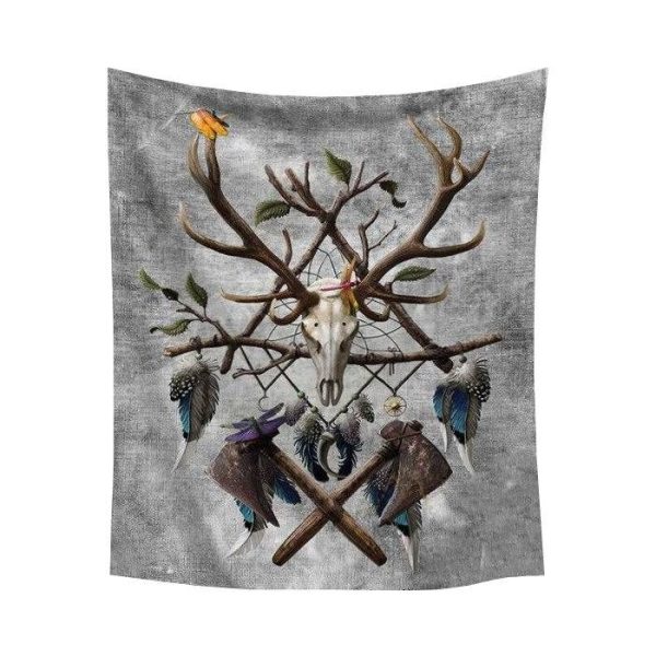 tapis mural viking massacre de cerf