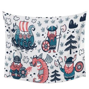tapis mural viking style scandinave