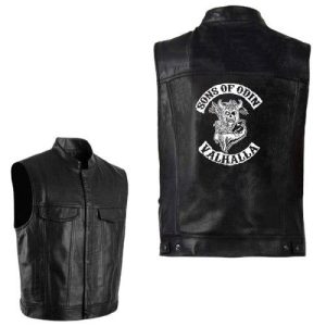 veste viking en cuir fils d'odin