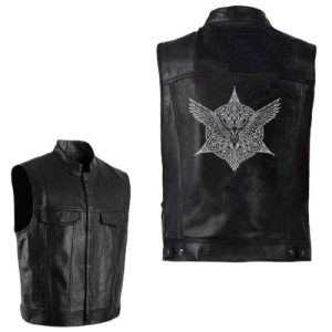 veste viking en cuir munin