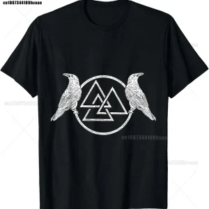 T-Shirt Nordique - Valknut et Corbeau