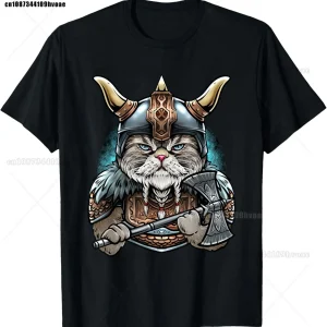 T-Shirt Nordique - Chat Viking
